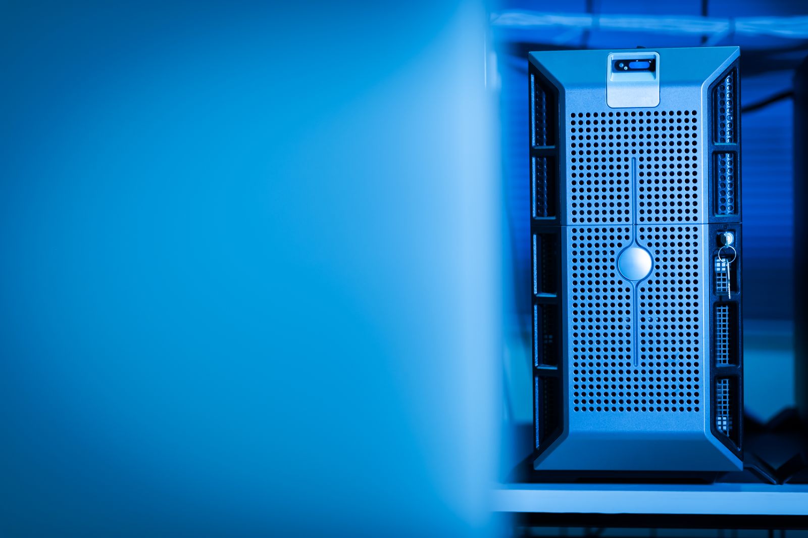 Blue-lit secure data-centre infrastructure